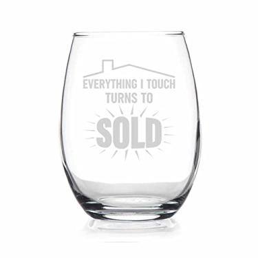 Imagem de HTDesigns Everything I Touch Turns To Sold - Presente de agente imobiliário - Presente para agente imobiliário - Taça de vinho - Presente de encerramento - Corretor de imóveis