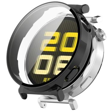 Imagem de AWADUO Compatível com Huawei Watch GT5 41 mm Smartwatch Cobertura Completa PC Capa Protetora com Vidro Temperado Touchable Screen Protector Smartwatch Acessórios (Preto)
