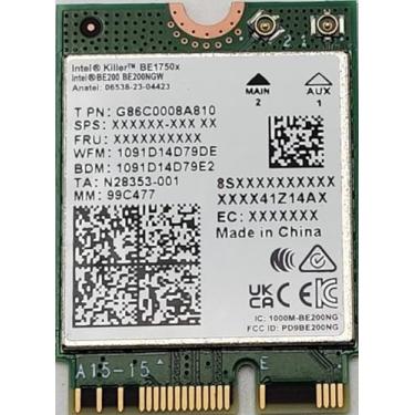 Imagem de Intel Cartão Killer BE200 1750x e BT 5.4 Wi-Fi 7 com interface M.2. chave E pcie para processadores Intel Pacote único. Latência ultra baixa ideal para jogos, branco/verde