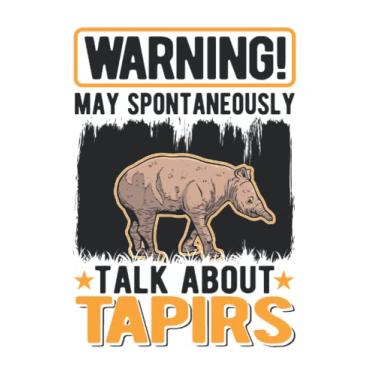 Imagem de Tapir Notizbuch: Warning May spontaneously talk about Tapirs / 6x9 Zoll / 120 karierte Seiten