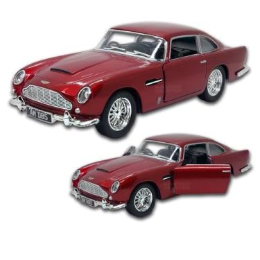 Imagem de Miniatura de carro Aston Martin DB5 Escala 1/38 em Metal, abertura de portas, em metal, com fricção, carrinho de ferro colecionável 12 CM de comprimento (Vinho)