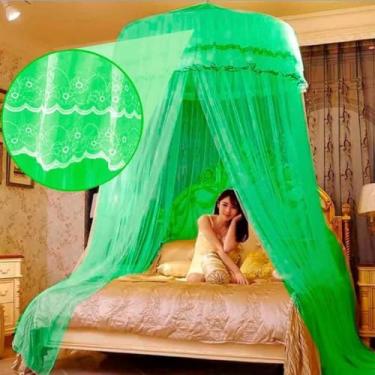 Imagem de Genérico Mosquiteiro Teto Casal com Elástico, Mosquiteiro Cortina, Verde