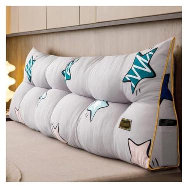 Imagem de CFLNYC Large Triangle Headboard Pillow Queen Size Cushion Headboard Rest Pillow with Removable Cover for Watching TV, Relaxing(Star,Full(47"/120cm))