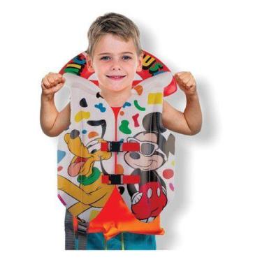 Imagem de Colete Inflável Infantil Salva Vidas Mickey Disney 43x35cm - Etitoys