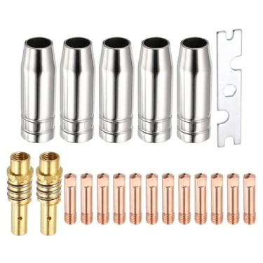 Imagem de HARFINGTON Kit de pistola de solda MIG, 20 peças, difusor de bico de ponta de contato, acessório de substituição MIG com suporte de conexão e chave inglesa para tocha de solda MB15 15AK