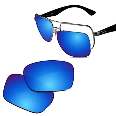 Imagem de Glintbay Lentes de óculos de sol de substituição 100% precisas para RayBan RB3483 60 mm - Espelhado azul gelo polarizado