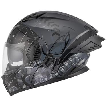 Imagem de Oumurs Capacete Integral Para Motocicleta Dot, Capacete Com Viseira Dupla Dobrável, Capacete Para Motocicleta Adulto, Protetor Solar Leve Para Bicicleta De Rua, Bicicleta Esportiva Aprovada Pelo Dot