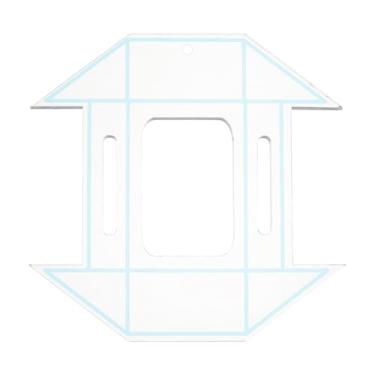 Imagem de BENECREAT Réguas de costura acrílicas multifuncionais, modelos de colcha de movimento livre de 15,7 x 15,5 cm com película protetora para costura, bainha, guia de costura, 4,5 mm de espessura