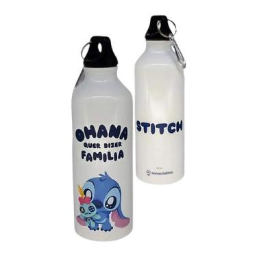 Imagem de Garrafa de Alumínio com Mosquetão Stitch Cute Disney 500ml Zona Criati