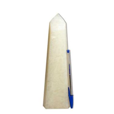 Imagem de Ponta Alabastro Pedra Natural Gerador 24cm 876g Classe A - CristaisdeC