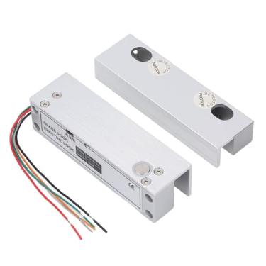 Imagem de Fechadura de ferrolho elétrica para porta de vidro sem moldura, fechadura de ferrolho elétrica DC 12V com sinal de feedback, de controle de acesso à porta à prova de falhas para