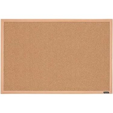 Imagem de Quartet Quadro de avisos de cortiça, quadro de cortiça emoldurado de 58 cm x 89 cm, moldura de carvalho, quadro decorativo para pendurar, perfeito para escritório e decoração de casa, quadro de