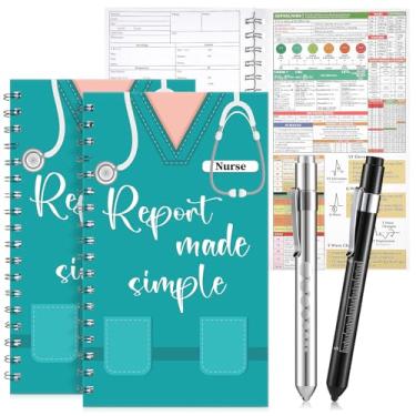 Imagem de Pajean 4 cadernos de relatório de enfermeira com canetas médicas, feitos à luz, simples, diários de bolso, blocos de notas essenciais em espiral para presentes de apreciação de enfermeiras,