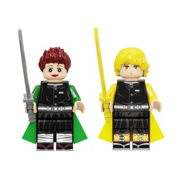 Imagem de Kit Bonecos Demon Slayer Tanjiro Zenitsu Blocos De Montar