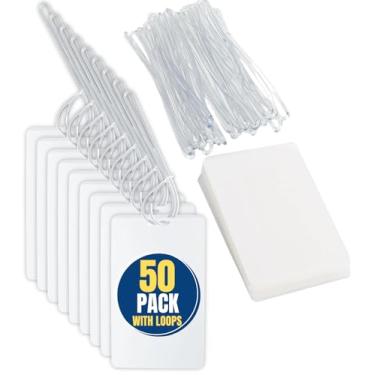 Imagem de 1 bolsa de laminação transparente para escritório com presilha de fixação, estilo de etiqueta de bagagem 6,35 cm x 10,16 cm - "pacote com 50"