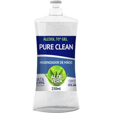 Imagem de Alcool Gel 70% Pure Clean Higienizador De Mãos 250ml Aloe Vera