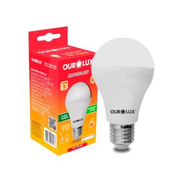 Imagem de Lampada LED Bulbo Luz Amarela 9W Bivolt (100-240V) Base E27 Superled 3000K