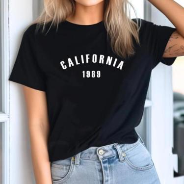 Imagem de Camiseta Feminina Baby Look California 1989 algodão Gola Redonda - Ine