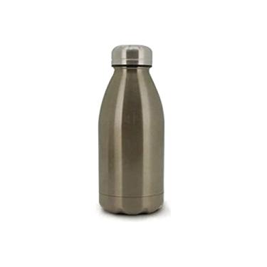 Imagem de Mimo Style Garrafa Térmica de Parede Dupla 350ml, na Cor Bronze, Inteiramente em Aço Inoxidável. Mantém Suas Bebidas Quentes ou Frias Por Mais Tempo. Resistente e Durável