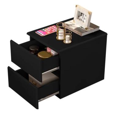 Imagem de Mesa De Cabeceira Suspensa Para Quarto Mini Tóquio 2 Gavetas (PRETO)