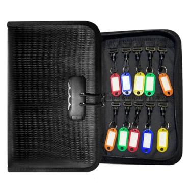 Imagem de Organizador de chaves de 20 posições com trava de combinação, estojo de armazenamento de chaves à prova d'água à prova de fogo, caixa porta-chaves para gerenciamento de aluguel, executivos de hotéis e