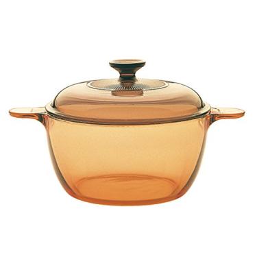 Imagem de VISIONS Panela de vidro de pirocerama de 1,5 litros com tampa de vidro, marrom