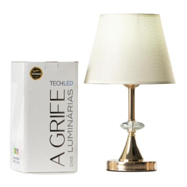 Imagem de Abajur De Tomada Cupula Abajur De Mesa E Cabeceira Abajour Cristal de Cabeceira com Cúpula (Rose Gold)