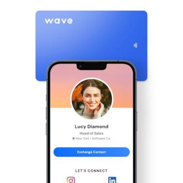 Imagem de Cartão de visita digital da Wave – Cartão de contato inteligente NFC (cinza fosco)