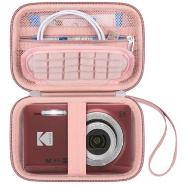 Imagem de Canboc Estojo de transporte para câmera digital Kodak PIXPRO FZ55/FZ45/FZ43/FZ53 16MP, bolsa para câmera de vídeo vlogging, cabo de malha com zíper, ouro rosa (apenas capa)