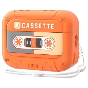 Imagem de Cassete fita de silicone para airpods 4 gen (2024) 3d fofo de silicone macio capa protetora de geração de pele,Orange