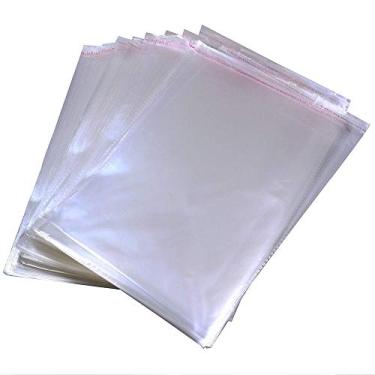 Imagem de 200 peças de sacos de celofane transparentes autoseláveis de 30,5 x 38,1 cm, sacos de plástico resseláveis, perfeitos para embalagem de roupas, camisetas, folhetos, estampas, presente de artesanato