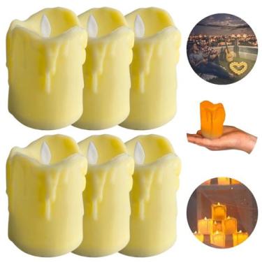 Imagem de 5 Velas Decoração Led Eletrônica Amarela Simula Luz Acesa - Freecom