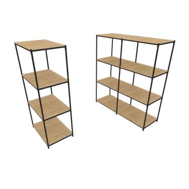 Imagem de Praleira De Aço Reforçada Mini Porta Pallet 200x60x90 Estante Estoque Bandeja Crua 1 Módulo + 2 Módulos Conjugados