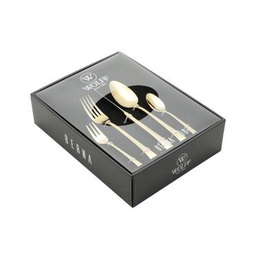 Imagem de Faqueiro Berna 30pcs Aço Inox Dourado Wolff