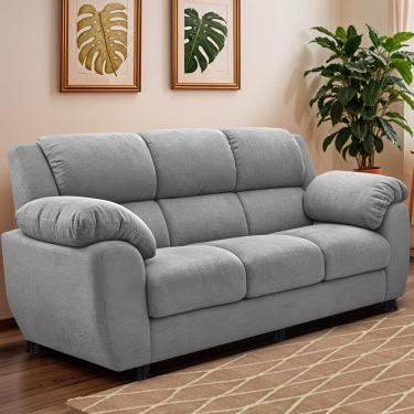 Imagem de Sofá 3 Lugares Cama Inbox Paris Com 202cm De Largura Cinza Claro