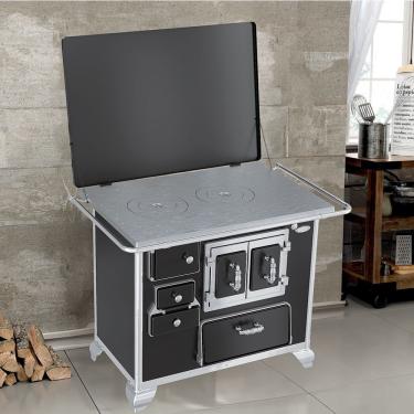 Imagem de Fogão A Lenha Gabinete N2 Ferro Fundido Direito Porta Dupla Preto