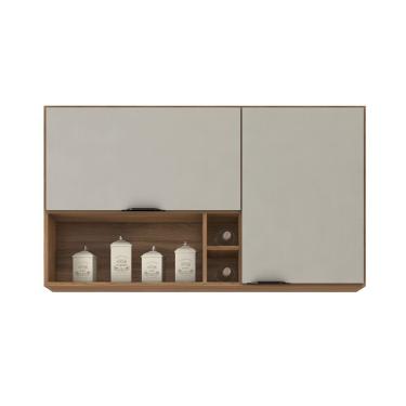 Imagem de Armário Aéreo Demóbile Firenze Com 2 Portas 2 Prateleiras Amêndoa-nude Prime Tx