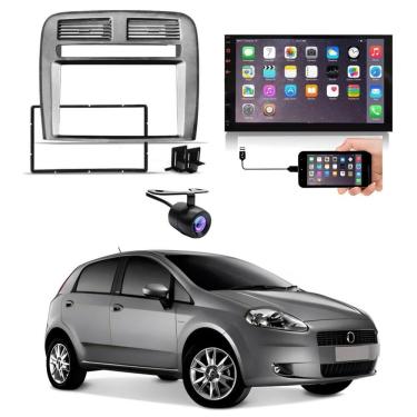 Imagem de Central Multimídia 2 Din Mp5 Fiat Punto Câmera Moldura Tela Grafite