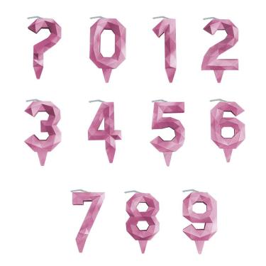 Imagem de Vela De Aniversário Diamante Rosa Modelo 5