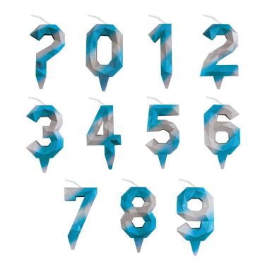 Imagem de Vela De Aniversário Diamante Azul E Prata Modelo 3