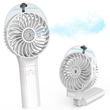 Imagem de Ventilador portátil Comlife névoa d'água, bateria recarregável de 3000 mAh, dobrável a 180°, miniventilador com spray d'água, viagens, maquiagem, casa, escritório, acampamento, atividades ao ar livre