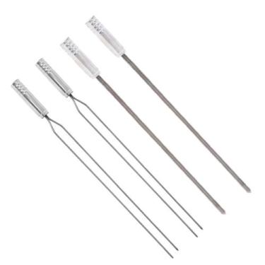 Imagem de 4x Espetos Inox Lâmina 66cm Espada E Duplo para Churrasqueira Qualidad