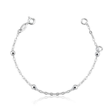 Imagem de Pulseira Infantil Bolas 3mm Prata 925
