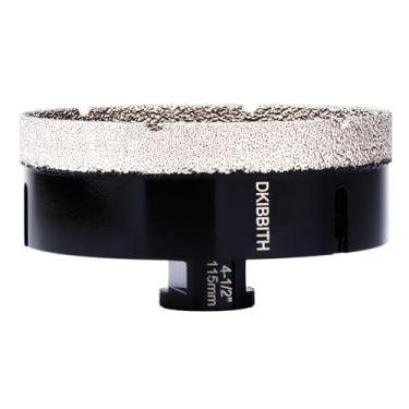 Imagem de DKIBBITH Broca De Núcleo De Diamante Seco De 4-1/2 Pol., Serra Copo Para Azulejos, Cerâmica, Porcelana, Granito, Quartzo, Mármore, Azulejos, Pedra, Tijolo, Bloco De Vidro Com Rosca De 5/8-11, Rebar