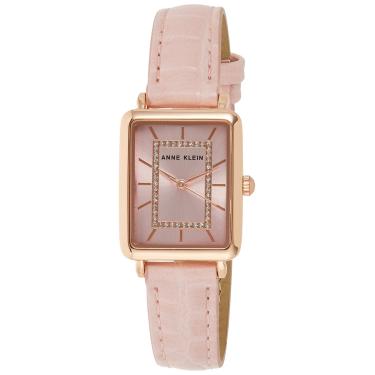 Imagem de Anne Klein Relógio social feminino de quartzo japonês com pulseira de couro sintético, rosa, 14 (modelo: AK/3820RGPK)