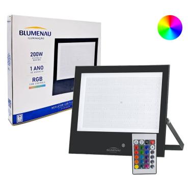 Imagem de Refletor Holofote RGB 200w Prova Dágua Ip66 C/ Controle