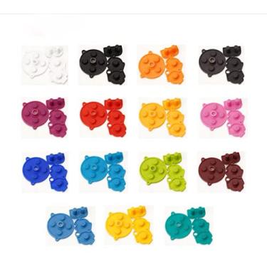 Imagem de Botões de borracha condutora colorida A-B D-pad para GBA Gameboy Advance silicone Start Select teclado vermelho