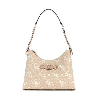 Imagem de GUESS Bolsa de ombro com zíper superior Izzy, logotipo de areia, Logotipo da areia, One Size