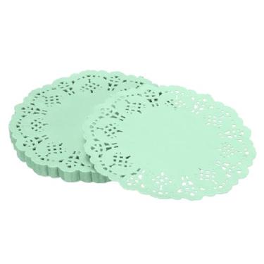 Imagem de YELARXI Doilies de papel, papel rendado, descartáveis, redondos, modernos, decorativos, volumosos, 14 cm, adequado para bolos, sobremesas, artesanato, grelhados, fritos, utensílios de mesa (pacote com