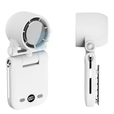 Imagem de SAYTAY Ventilador portátil portátil, ultra alto RPM Clip-on Turbo Ventoinhas pessoais recarregáveis com visor LED 100 velocidades, ângulo ajustável do vento, mini ventiladores multifuncionais para